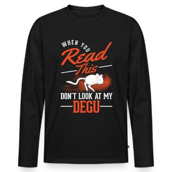 Octodon Cadeau Arbuste Rat Forêt Degu - T-shirt manches longues Premium bio Homme - noir - Devant - Nico (187cm)