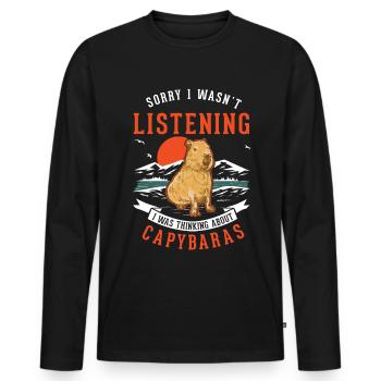 Capybara Gift Capibara Capybara - Men's Premium Organic Long Sleeve Shirt - black - Front - Nico (187cm)