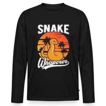 Serpents Chuchoteur Amoureux des Serpents - T-shirt manches longues Premium bio Homme - noir - Devant - Nico (187cm)