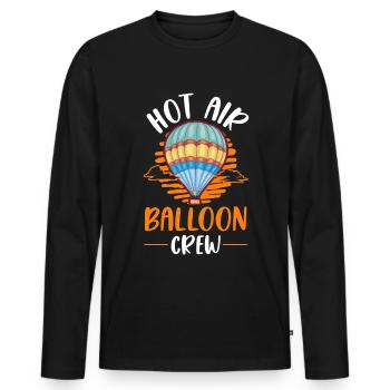 Hot Air Balloon Crew Hot Air Balloon Ride - Men's Premium Organic Long Sleeve Shirt - black - Front - Nico (187cm)