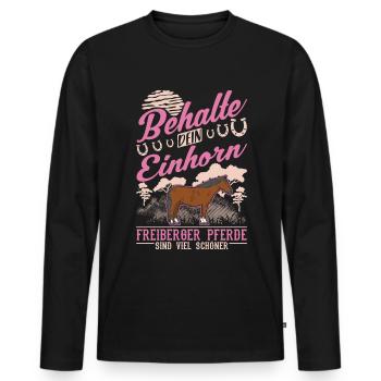 Freiberg cheval licorne - T-shirt manches longues Premium bio Homme - noir - Devant - Nico (187cm)