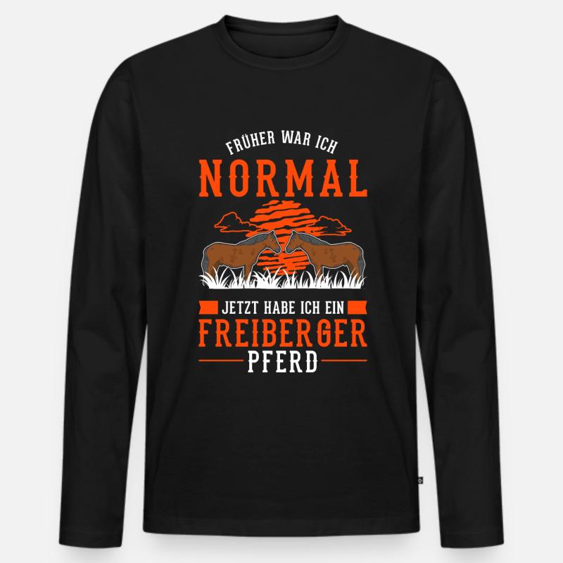 Freiberger Pferd Reiterin - Männer Premium Bio Langarmshirt - Schwarz