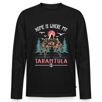 Zuhause ist wo meine Tarantel ist - Männer Premium Bio Langarmshirt - Schwarz - Vorne - Nico (187cm)