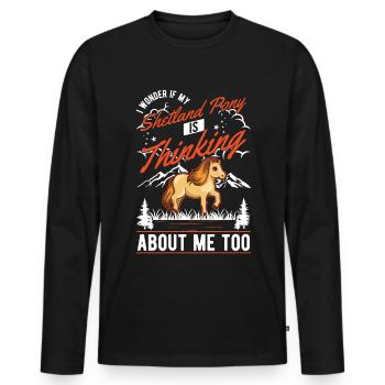 Shetland poney cadeau Shetland poney Shetty - T-shirt manches longues Premium bio Homme - noir - Devant - Nico (187cm)