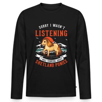 Poney Shetland Shetland-Poney Shetty - T-shirt manches longues Premium bio Homme - noir - Devant - Nico (187cm)