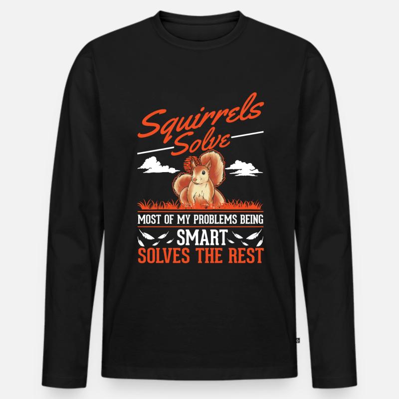 Eichhörnchen Geschenk Grauhörnchen Squirrel - Männer Premium Bio Langarmshirt - Schwarz