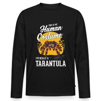 Tarentule Halloween Araignée Tarentule - T-shirt manches longues Premium bio Homme - noir - Devant - Nico (187cm)