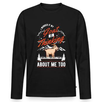 Chèvres Cadeau Chèvre Hôte Chèvre - T-shirt manches longues Premium bio Homme - noir - Devant - Nico (187cm)