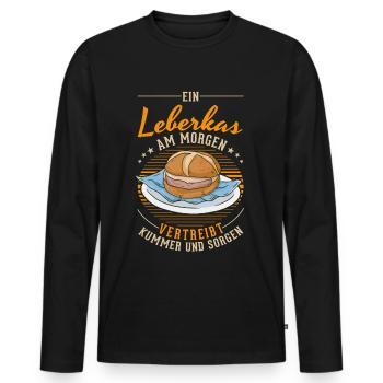 Leberkas Leberkäse Fleischkäse - Männer Premium Bio Langarmshirt - Schwarz - Vorne - Nico (187cm)