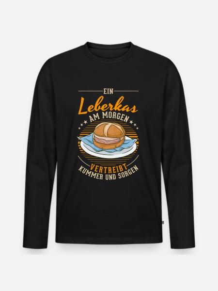 Leberkas Leberkäse Fleischkäse - Männer Premium Bio Langarmshirt - Schwarz