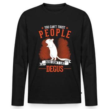 Degu Gift Shrub Rat Forest Degu - Men's Premium Organic Long Sleeve Shirt - black - Front - Nico (187cm)