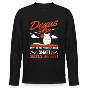 Degu Gift Shrub Rat Forest Degu - Men's Premium Organic Long Sleeve Shirt - black - Front - Nico (187cm)