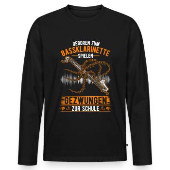 Bassklarinette Geschenk Bassklarinettist - Männer Premium Bio Langarmshirt - Schwarz - Vorne - Nico (187cm)