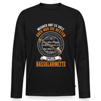 Bassklarinette Geschenk Bassklarinettist - Männer Premium Bio Langarmshirt - Schwarz - Vorne - Nico (187cm)