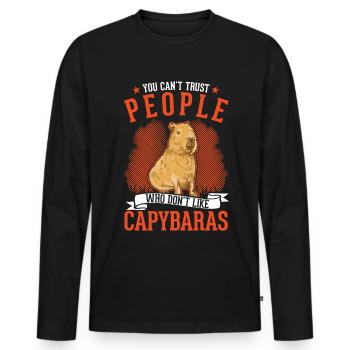 Capybara Gift Capybara Capibara - Men's Premium Organic Long Sleeve Shirt - black - Front - Nico (187cm)