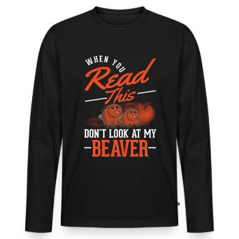 Beaver Beaver Dam Gift Beaver - Men's Premium Organic Long Sleeve Shirt - black - Front - Nico (187cm)