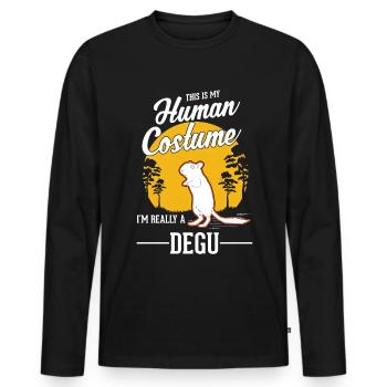 Degu Human Costume Forest Degu Halloween - Men's Premium Organic Long Sleeve Shirt - black - Front - Nico (187cm)