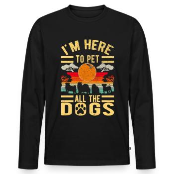 Dog Rescue Street Dog - Men's Premium Organic Long Sleeve Shirt - black - Front - Nico (187cm)