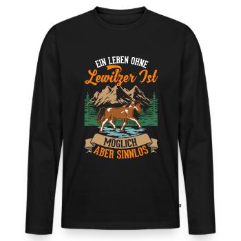 Ein Leben ohne Lewitzer ist möglich Aber sinnlos - Männer Premium Bio Langarmshirt - Schwarz - Vorne - Nico (187cm)