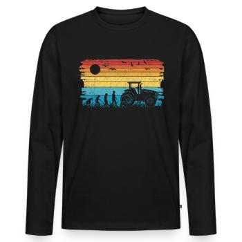 Évolution de la mécanique de machinerie agricole - T-shirt manches longues Premium bio Homme - noir - Devant - Nico (187cm)