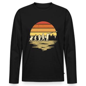 Clay Pigeon Shooting Evolution - Men's Premium Organic Long Sleeve Shirt - black - Front - Nico (187cm)