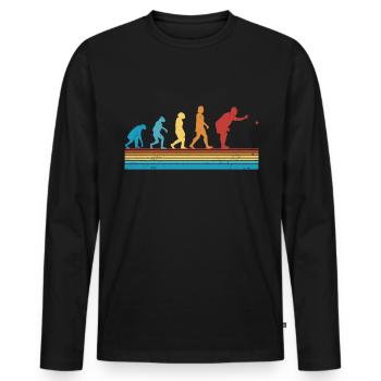Boccia Evolution Boule Petanque - Männer Premium Bio Langarmshirt - Schwarz - Vorne - Nico (187cm)