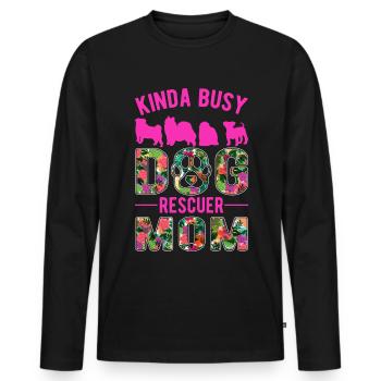 Dog Rescue Street Dog - Men's Premium Organic Long Sleeve Shirt - black - Front - Nico (187cm)