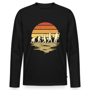 Dart Evolution Darter Dartpfeile - Männer Premium Bio Langarmshirt - Schwarz - Vorne - Nico (187cm)