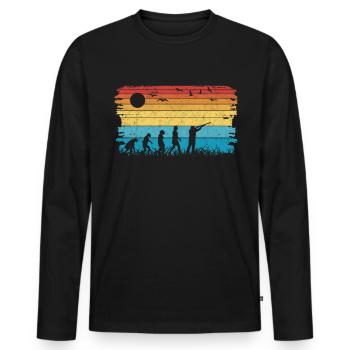 Clay Pigeon Shooting Evolution - Men's Premium Organic Long Sleeve Shirt - black - Front - Nico (187cm)