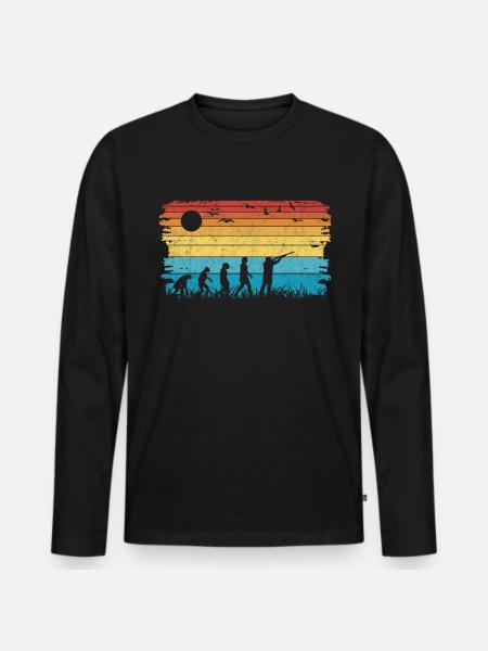 Clay Pigeon Shooting Evolution - Men's Premium Organic Long Sleeve Shirt - black