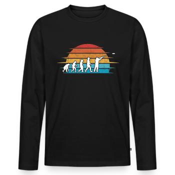 Clay Pigeon Shooting Evolution - Men's Premium Organic Long Sleeve Shirt - black - Front - Nico (187cm)