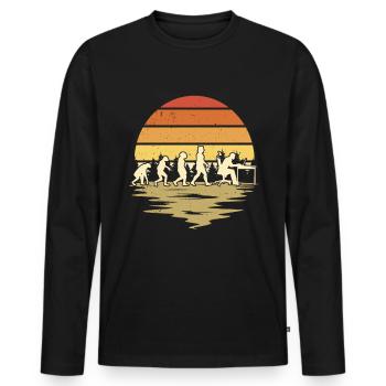Informatiker Evolution Programmierer Nerd - Männer Premium Bio Langarmshirt - Schwarz - Vorne - Nico (187cm)