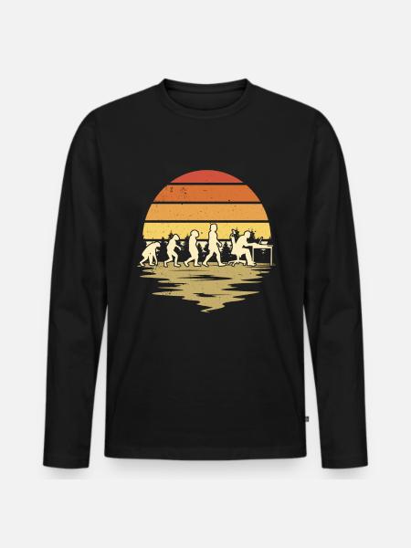 Informatiker Evolution Programmierer Nerd - Männer Premium Bio Langarmshirt - Schwarz