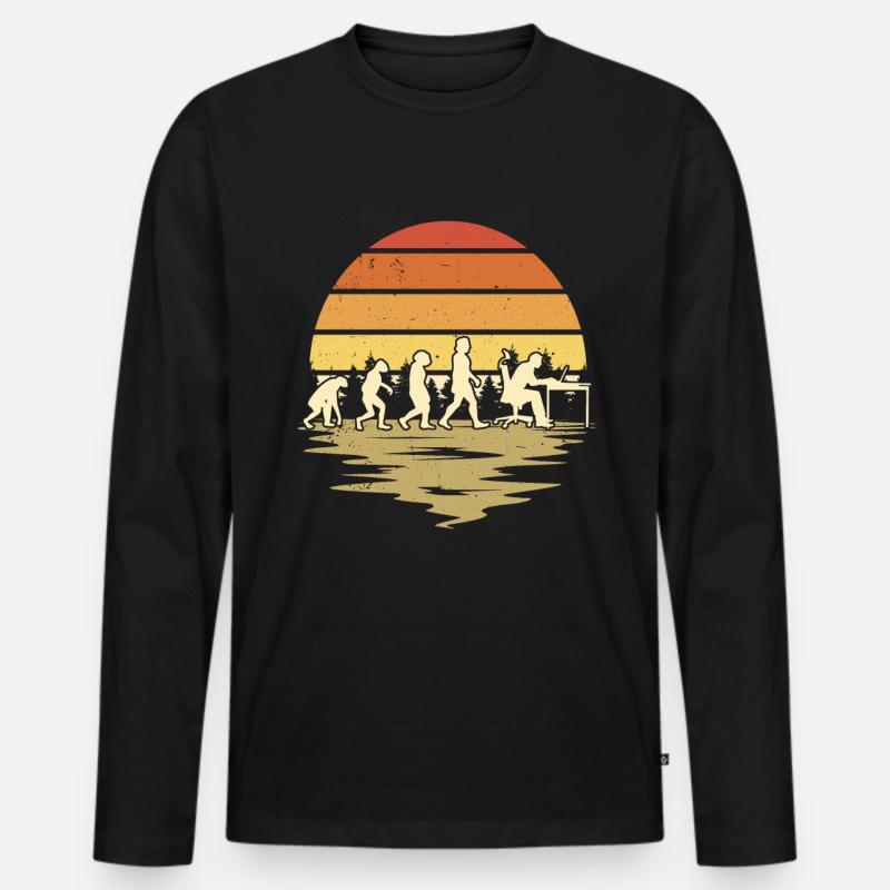 Informatiker Evolution Programmierer Nerd - Männer Premium Bio Langarmshirt - Schwarz