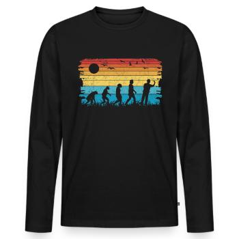 Dart Evolution Darter Dartpfeile - Männer Premium Bio Langarmshirt - Schwarz - Vorne - Nico (187cm)