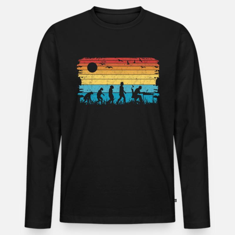 Computer Scientist Evolution Programmer Nerd Men's Premium Organic Long Sleeve Shirt