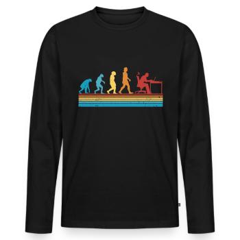 Computer Scientist Evolution Programmer Nerd - Men's Premium Organic Long Sleeve Shirt - black - Front - Nico (187cm)
