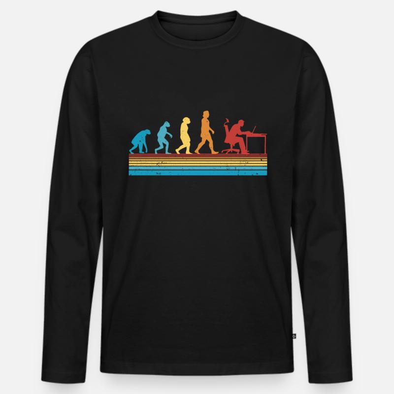 Computer Scientist Evolution Programmer Nerd Men's Premium Organic Long Sleeve Shirt