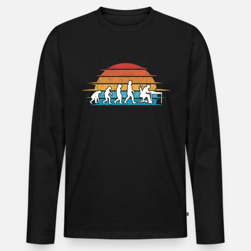 Computer Scientist Evolution Programmer Nerd Men's Premium Organic Long Sleeve Shirt
