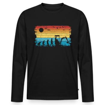 Bagger Evolution Baggerführer Baggerfahrer - Männer Premium Bio Langarmshirt - Schwarz - Vorne - Nico (187cm)