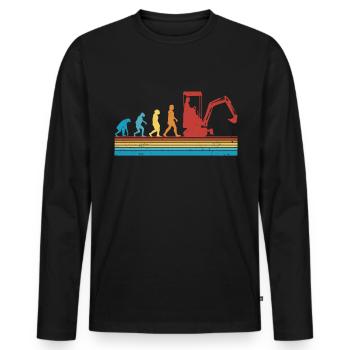 Bagger Evolution Baggerführer Baggerfahrer - Männer Premium Bio Langarmshirt - Schwarz - Vorne - Nico (187cm)