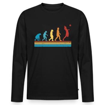 Volleyball Evolution Volleyballspieler - Männer Premium Bio Langarmshirt - Schwarz - Vorne - Nico (187cm)