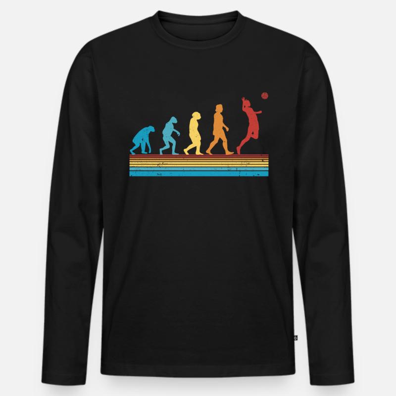 Volleyball Evolution Volleyballspieler - Männer Premium Bio Langarmshirt - Schwarz