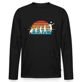 Volleyball Evolution Volleyballspieler - Männer Premium Bio Langarmshirt - Schwarz - Vorne - Nico (187cm)