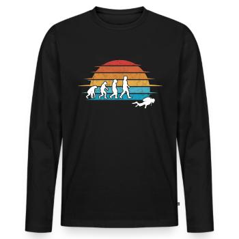 Taucher Evolution Tauchen Tauchgang Schnorchel - Männer Premium Bio Langarmshirt - Schwarz - Vorne - Nico (187cm)