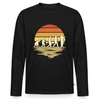 Flute Evolution Flute Flutist - Men's Premium Organic Long Sleeve Shirt - black - Front - Nico (187cm)