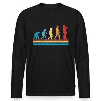 Flute Evolution Flute Flautist - Men's Premium Organic Long Sleeve Shirt - black - Front - Nico (187cm)