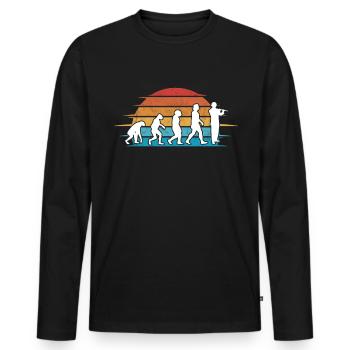 Flute Evolution Flute Flautist - Men's Premium Organic Long Sleeve Shirt - black - Front - Nico (187cm)
