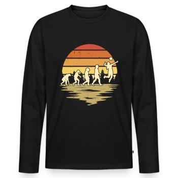 Volleyball Evolution Volleyballspieler - Männer Premium Bio Langarmshirt - Schwarz - Vorne - Nico (187cm)