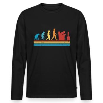 Gamer Evolution Gaming Zocken Video Game - Männer Premium Bio Langarmshirt - Schwarz - Vorne - Nico (187cm)